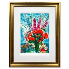 Marc Chagall (1887-1985), "Le Bouquet De Renoncules" Framed Limited Edition Lith