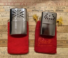 Pair of Vintage Aluminum HAND WARMERS - ALADDIN Jon-E Standard & Unmarked 