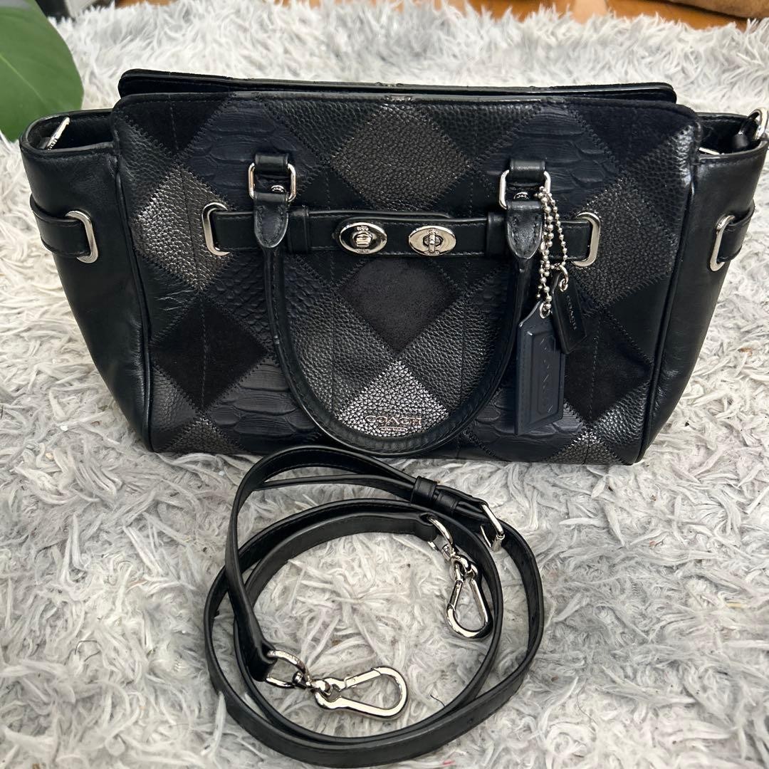 COACH Swagger Turnlock Quilted Patchwork Leather … - image 1