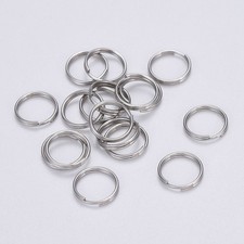 200pcs per bag  Stainless Steel 8mm Split Rings  7.4mm inner diameter