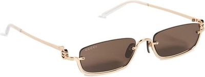 Gucci GG1278S 001 55 Gold Brown  Authentic Sunglasses 1278S