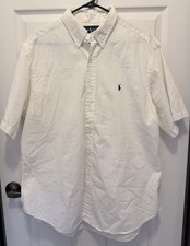 Polo Ralph Lauren Men's White Short Sleeve Button-Down Shirt XL