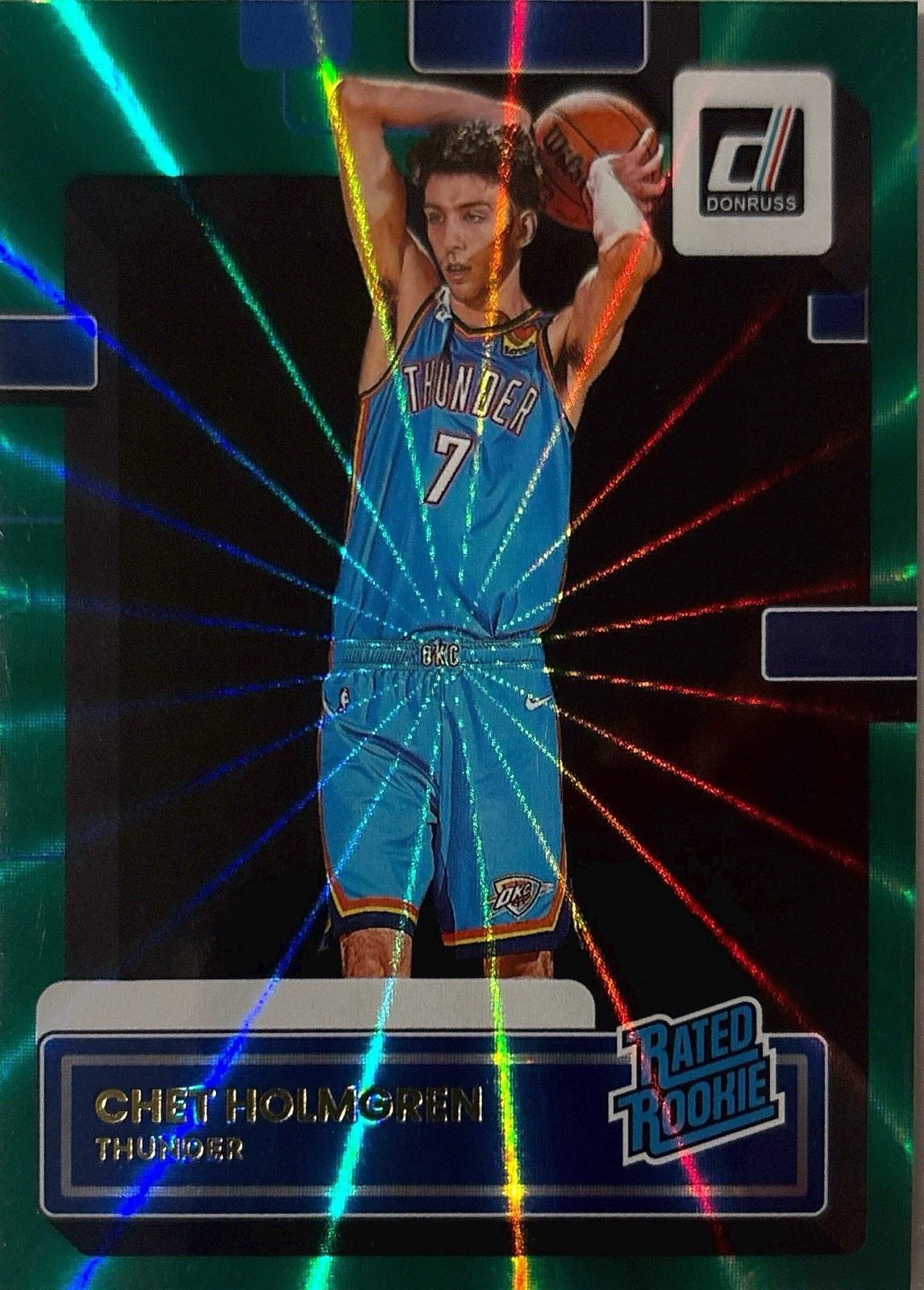 2022-23 Panini Donruss - Rated Rookie Chet Holmgren #202 Holo Green Laser (RC)