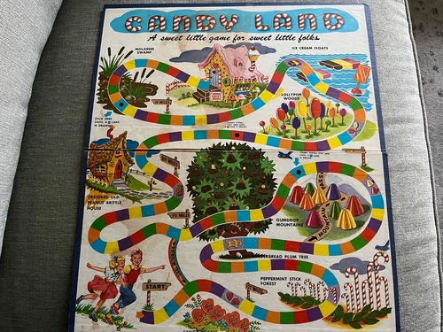 VINTAGE Candy Land 1962 and 1984 Game  Board( only) Milton Bradley 4700