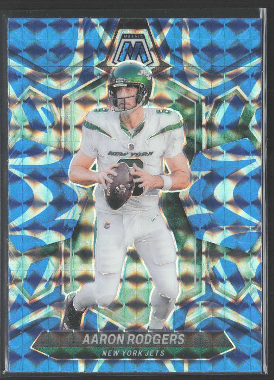 2024 Panini Mosaic #169 AARON RODGERS Mosaic Reactive Blue