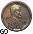 1916-S Lincoln Cent Wheat Penny, Semi-Key Date, Lustrous Choice BU++