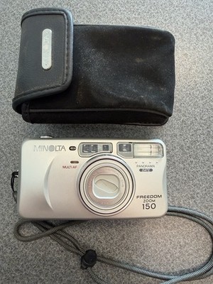Minolta Freedom Zoom 150 35mm Film Camera Panorama Date Silver New Battery