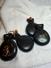 Vintage Spanish Castanets Set of 2 Musical Instrument Collectible
