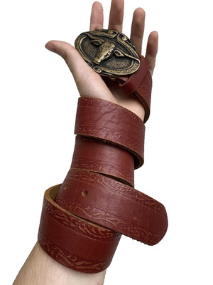 CRAZY RARE VTG  STYLE COWBOY BULL REAL LEATHER HEAVY BELT