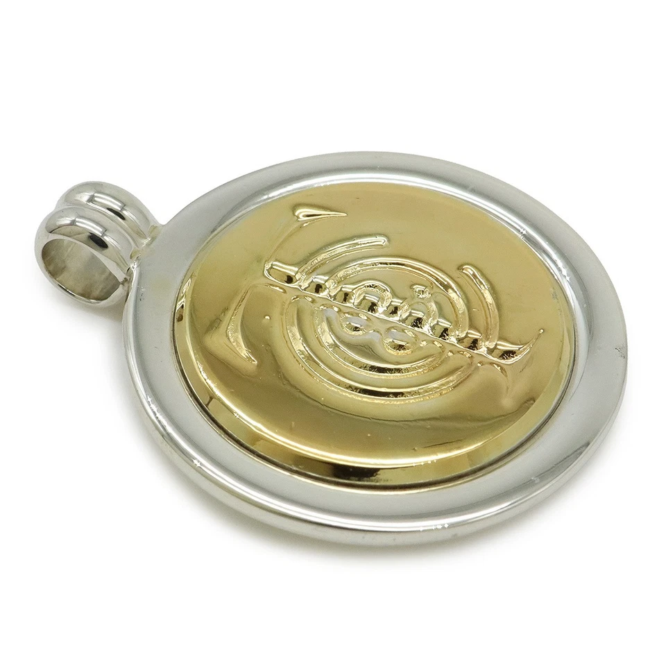 TIFFANY Co. Tiffany Motivo Moneda Medalla Colgante Cabeza Superior Dije SV925 Plata K18YG Y Foto 3 de 4