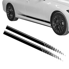 2pcs Sports Racing Stripe Graphic Stickers Car Decals Auto Body Side Black 2pcs Sports Racing Stripe Graphic Stickers Car Decals Auto Body Side Black