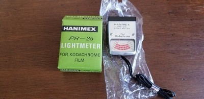 Hanimex PR-25 Light meter for Kodachrome and Agfa film  NOS NEW