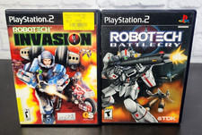 Robotech Invasion & Battlecry Sony PlayStation 2 PS2 2004 Video Game Lot TESTED