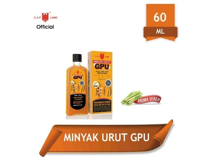 GPU Cap Lang Massage Oil Citronella 60ml – Warm Relief for Aches & Joints