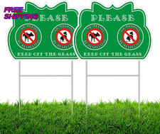 No Peeing/Pooping Be Respectful Dog Sign Keep Off The Grass Yard Sign with Metal