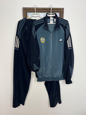 Vintage 90's Adidas Finland Football Velvet Train Suit Jacket Pants Set Mens XL
