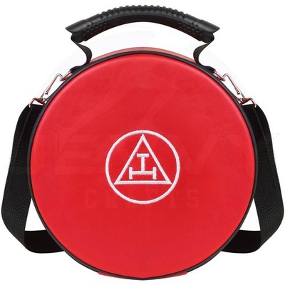 Masonic Royal Arch Chapter Crown Hat Case   Strap Red Triple Tau Travel-Friendly