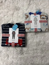 2 Pairs Carter's Size 18m Fleece Footie Pajamas Sleepwear NWT Free Ship
