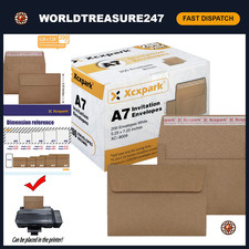 200 A7 Printable Self-Seal Envelopes 5.25x7.25 Brown Kraft Paper for Invitations