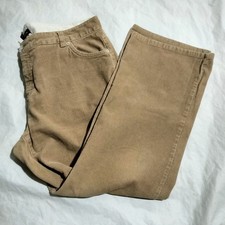 Lands End Womens Brown Corduroy Mid-rise Pants Size 16P