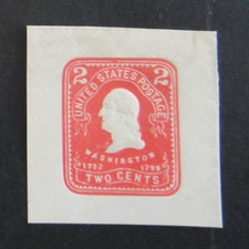 US Stamped Envelope U385 2c 1899 Cut Square Carmine