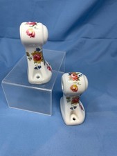 Vintage Italian Porcelain Floral Wall mount Towel Rack Caps Bathroom fixture