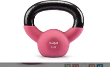 Yes4All 5-65LB Neoprene Kettlebell Wide Grip Flat Bottom Full Body