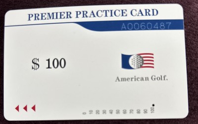 American Golf Practice Centers Gift Card Premier $100 Balance CA Locations