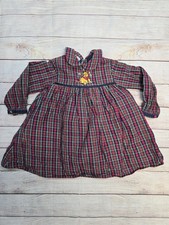 Vintage The Disney Store Winnie The Pooh Girl's Plaid Dress 2T Toddler Button