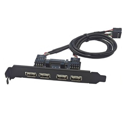 PC Case USB2.0 Port Expansion Bracket 9Pin Connectors Fast speed Data Transfer
