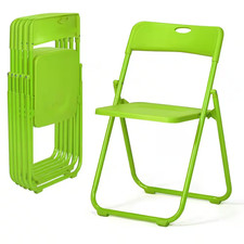 Patio Green Plastic Folding Chair Set of 6 