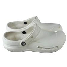 CROCS Bistro Work Clogs Mens 6 Women s 8 White Slip-Resistant Shoes