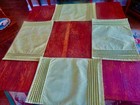 Set 4 Green Quality  Placemats Lined Made in India  12"X18" — photo 3