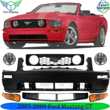 Front Bumper Paintable & Grille Set Kit For 2005-2009 Ford Mustang GT