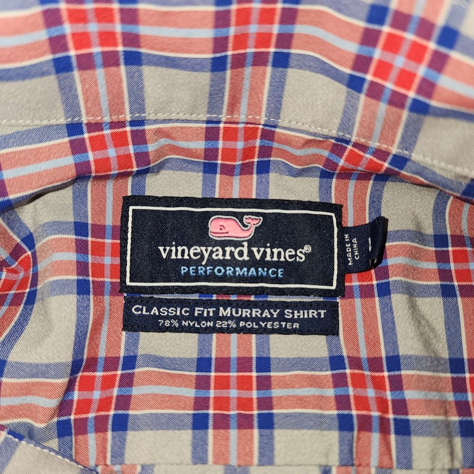 Vineyard Vines Men's Large Blue Classic Fit Murray Shirt – Stretch