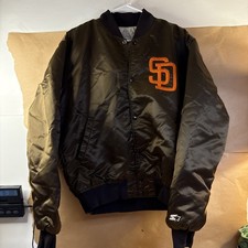 SAN DIEGO PADRES VINTAGE STARTER SATIN BOMBER...
