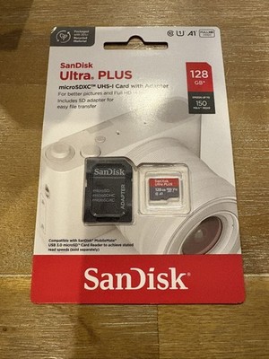 SanDisk Ultra Plus 128GB microSDXC UHS-I Memory Card with Adapter
