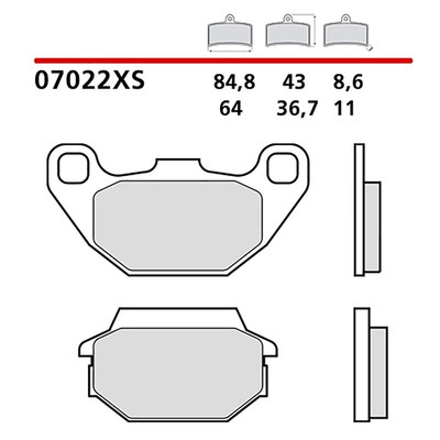 BREMBO HINTERES BREMSBELAGE-KIT FUR SYM GT 500 04-07-COD.07022XS