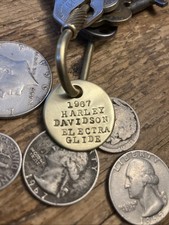 1967 Harley Davidson Electra Glide Motorcycle Solid Brass Key Fob ‘67