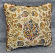 Corded Accent Pillow made w Ralph Lauren Marrakesh Rug Paisley Cotton Fabric 12"