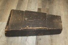 Primitive Wooden Handmade Trunk Wood Pegged with Hand Forged Trim