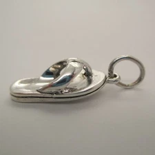 Sterling Silver FLIP FLOP Charm for Bracelet PENDANT Sandals SUMMER Cute!