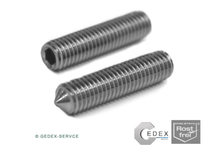25 St. Gewindestifte M6 mit Spitze DIN 914 M6x20  EDELSTAHL A2 V2A ISO 4027