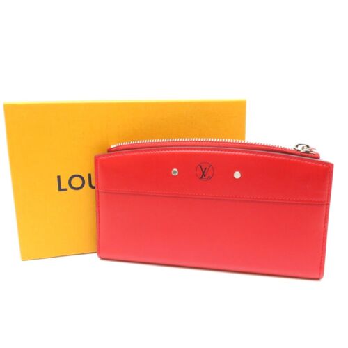Authentic LOUIS VUITTON Steamer Lipstick Wallet M61756 Red Leather #36631774 - Picture 1 of 12