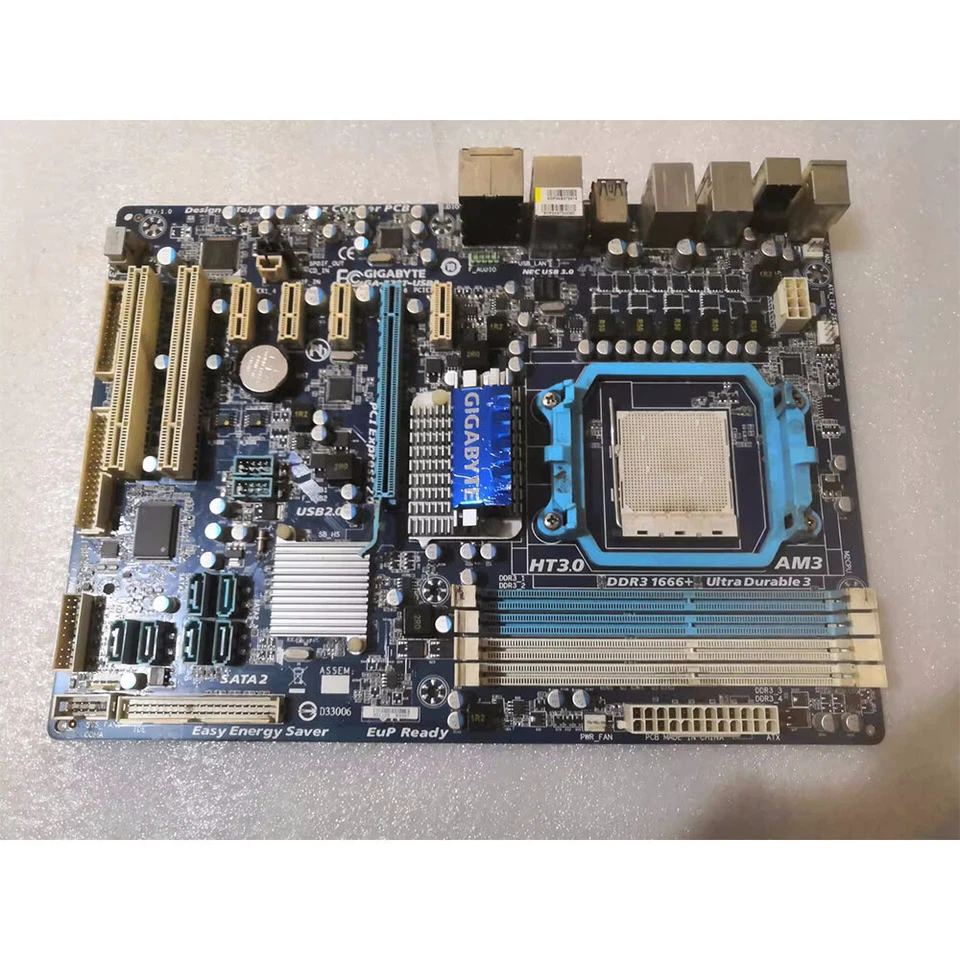 For GIGABYTE GA-770T-USB3 Motherboard ATX Socket AM3 AMD 770 DDR3 USB3.0 - Image 2 of 2