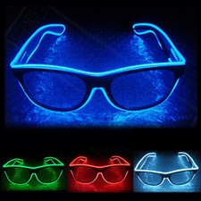 EL Wire Ultimate Rave Diffraction Neon Glasses LED Light Up Performance Club UV