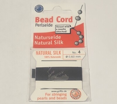 Silk Cord Griffin Beading Stringing Thread Black No. 4 0.60mm