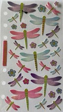 OPAL DRAGONFLIES Binder Sticker(31pc)Sticko•Outdoor •Flowers•Pink•Purple•Flying•