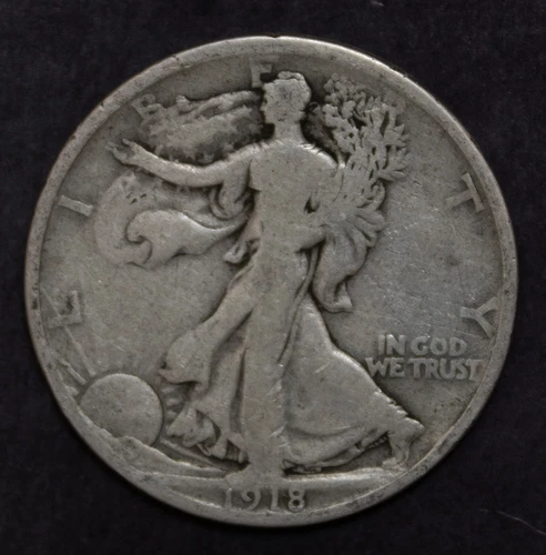 1918 D Walking Liberty Half Dollar VG Lot F 708