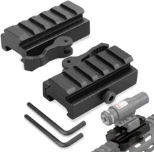 5 Slots Picatinny Rails for Scope Rings,  Low Profile 1/2" H x 2.5'' L 2 Pack